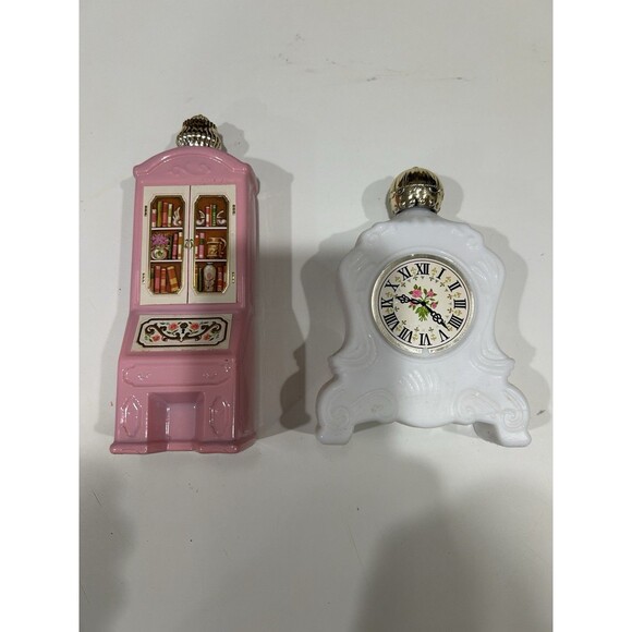 Vintage Pair of Nostalgic Avon Pink Secretaire Decanter & Gold Wardrobe Decanter - Picture 5 of 9